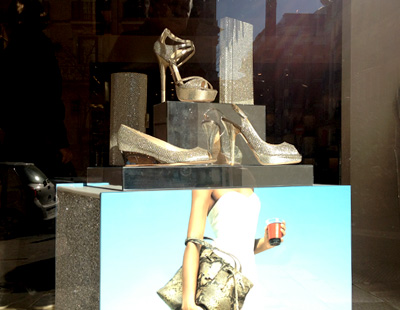 Decorado para escaparate de la marca de lujo Jimmy Choo Decorado para escaparate de la marca de lujo Jimmy Choo